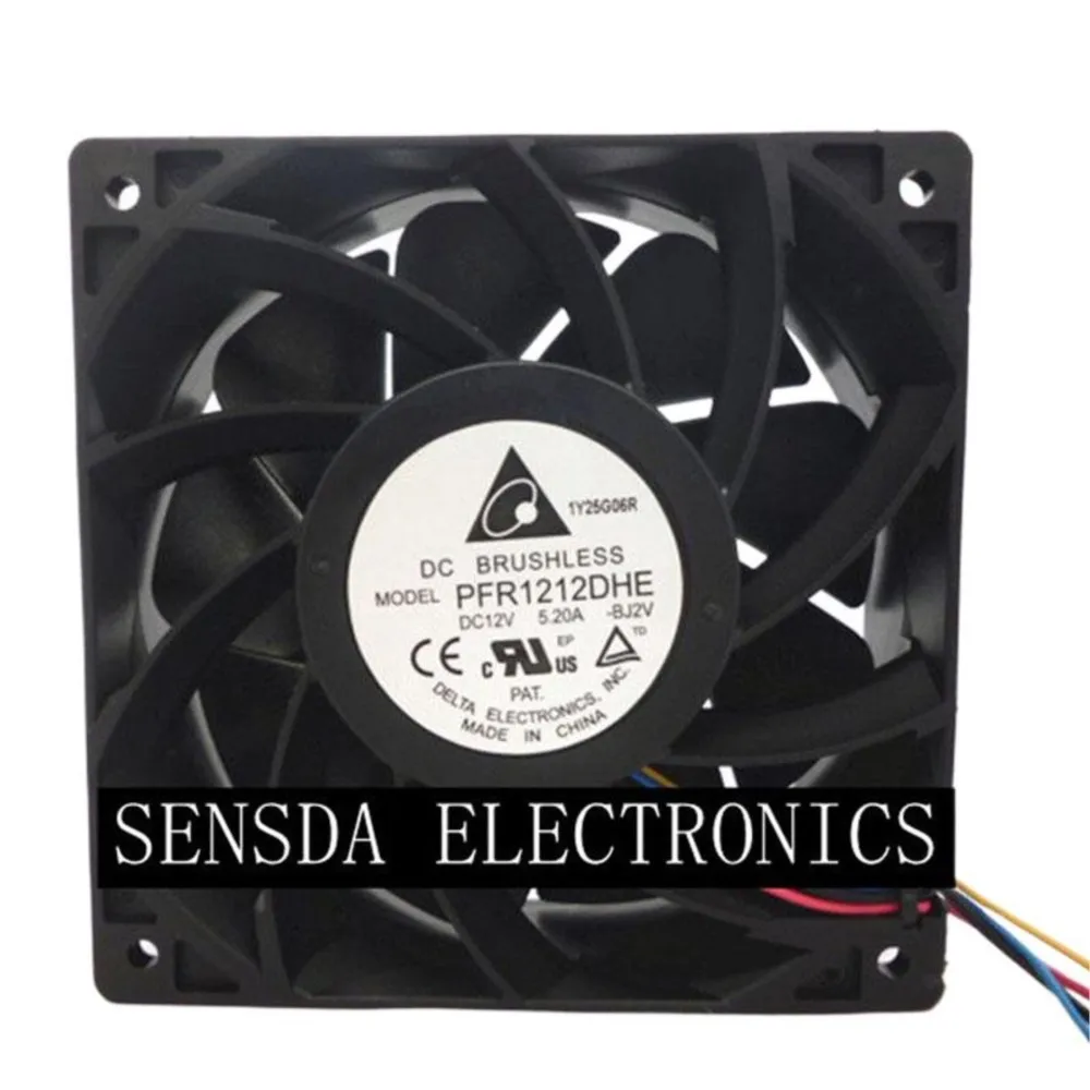 

for delta PFR1212DHE 12V 12038 5.2A 7400RPM 254CFM 68.5DBA super car booster violence 120*120*38mm cooling fan 4-Pin