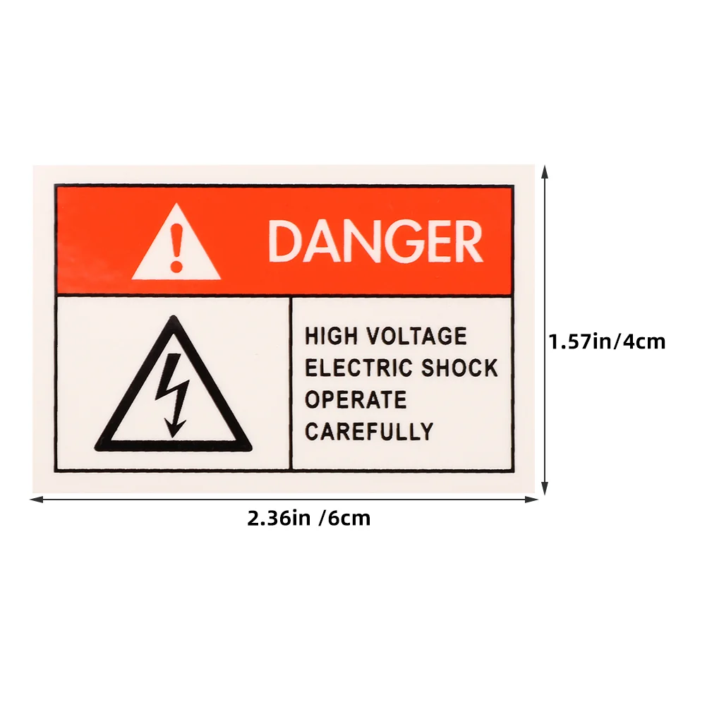 8 Pcs Schokken Anti-Elektrische Etiketstickers Sticker Elektrische Paneellabels Hoogspanningsteken Voor Voorzichtigheid