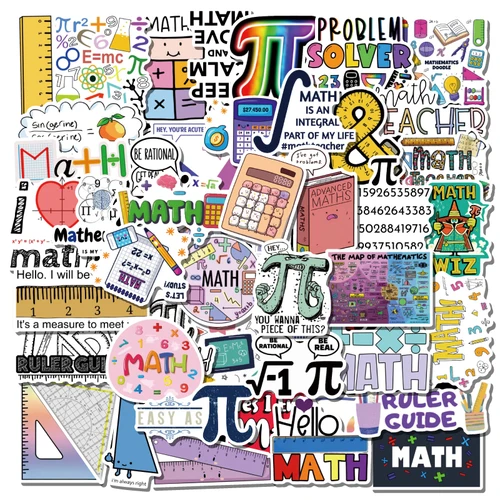 여행 가방용 재미있는 수학 스티커, 스케이트 보드 노트북 수하물 냉장고 전화 자동차 스타일링, DIY 데칼 페가티나스, 10 개, 30 개, 50 개 