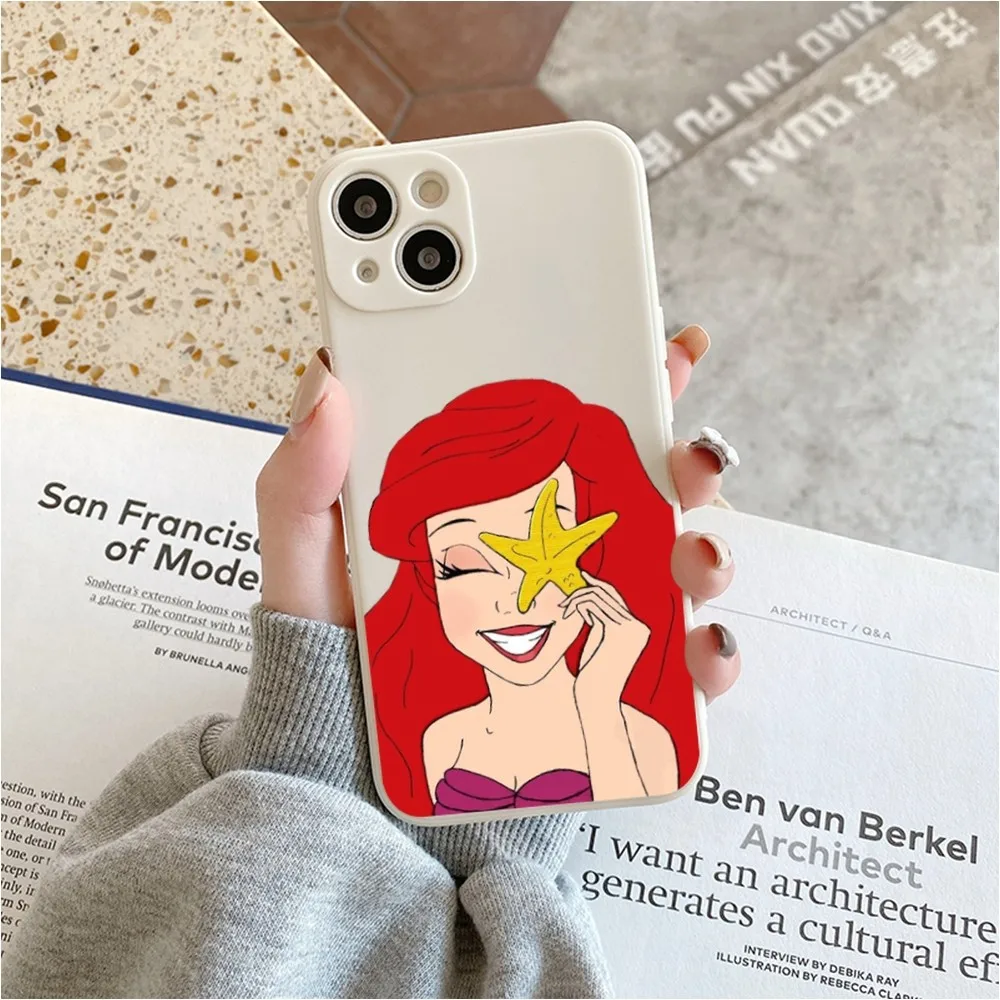 T-The Little M-mermaid d-disney Phone Case For Iphone 11 13 14 Pro Max X Xr Xs Max Se2020 12mini White Cover Case