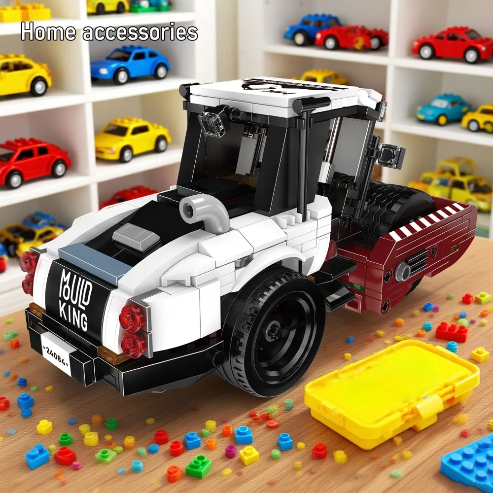 MOULD KING 24084 462pcs Road Roller Building Blocks Kit Construction Engineering Vehicle Model Mechanical DIY Assembly Brick Toy