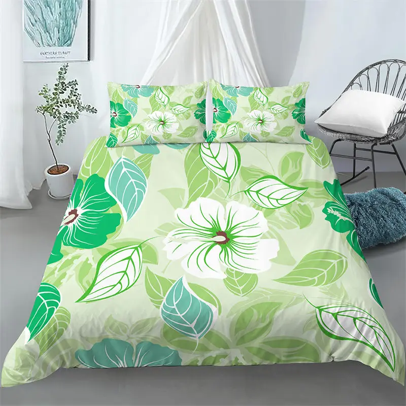 Copripiumino foglie tropicali boemia copripiumino foglia di palma Set biancheria da letto geometrica astratta King Full for Kids Boys Girls Decor