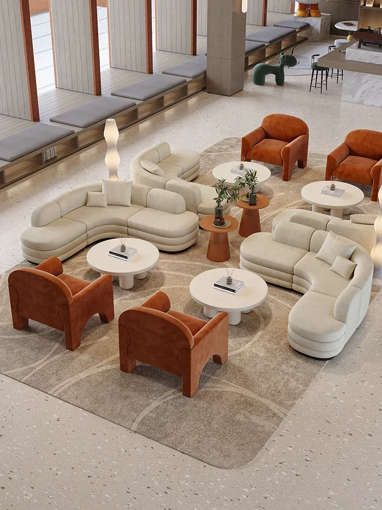 Leisure reception lobby sofa table chair combination Hotel club sofa booth beauty salon meeting area sofa