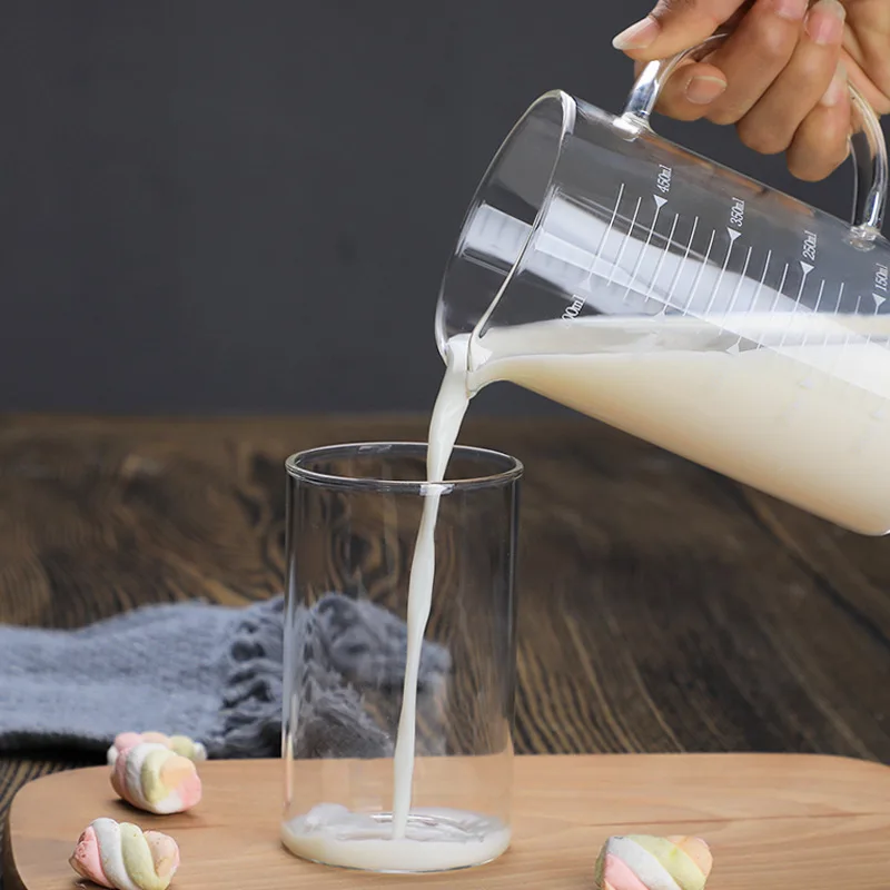 Manufacturer Wholesale Glass Beaker Scale Baking Measuring Milk Water Divider Heat-Resistant Thickened Spout Cup