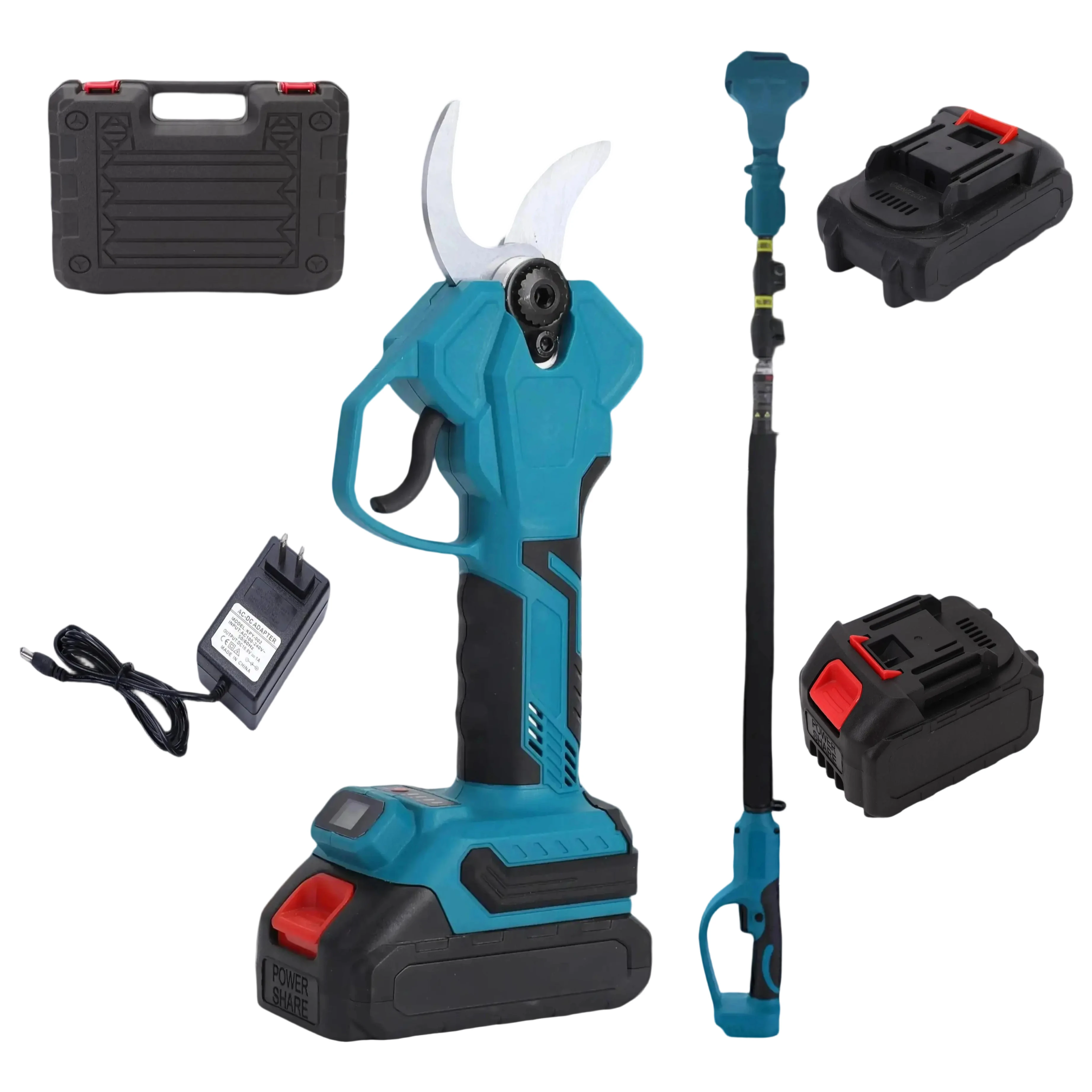 

Wholesale Cordless 32mm Electric Pruner Set Battery Powered Garden Pruning Shears Scissors With Telescopic Rod