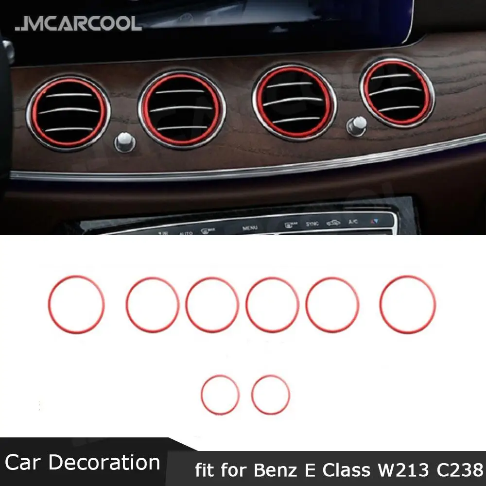 

JMCARCOOL Материал ABS Декоративное кольцо для вентиляции кондиционера 8 шт. для Mercedes Benz E Class W213 C238 2017-2019