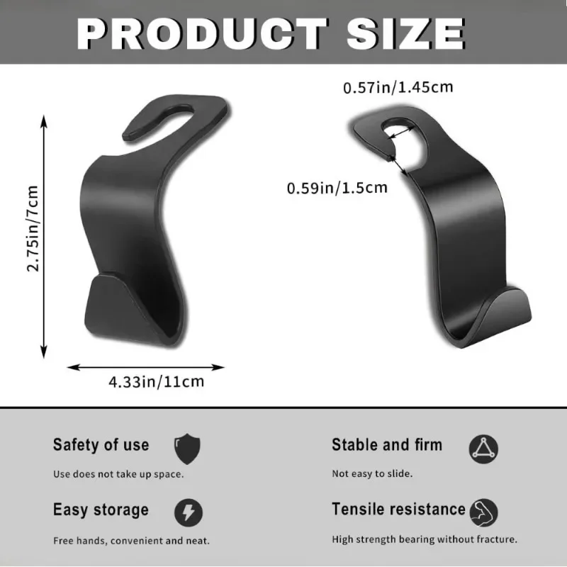 Autositz-Haken, Auto-Innenraum-Rücksitz-Aufhänger – einfache Installation, fester Halt, Autozubehör