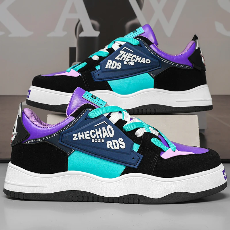 

Mens Skateboarding Shoes Retro Thick Soled Stylish Summer New Breathable Comfortable Ankle Support Daily Casual Sneakers