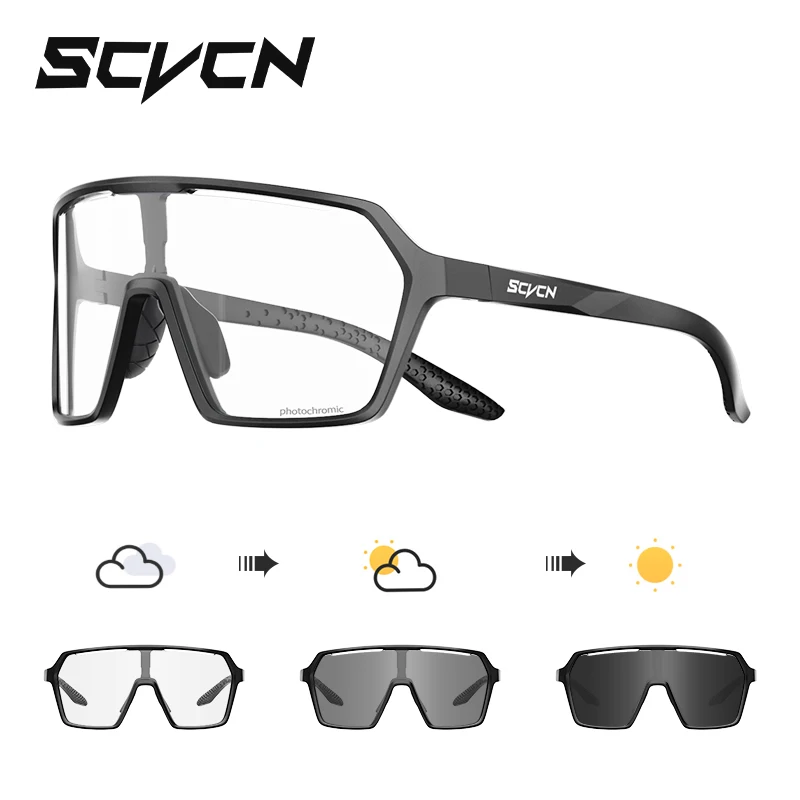 SCVCN Photochromic Sunglasses Fashion Cycling Outdoor Sports Bike Glasses Man MTB Fishing Glasses Eyewear Bicycle Goggles