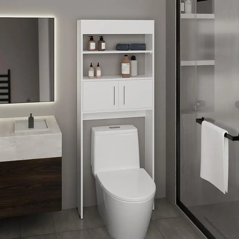 

Double Door Bathroom Cabinet, White, Over The Toilet, 2 Shelves