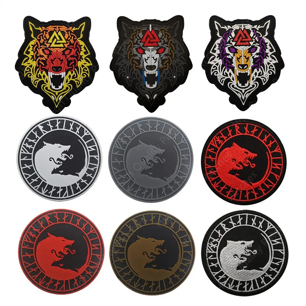 Parche táctico PVC Valhalla – Lobo vikingo con runas nórdicas - imagen 4
