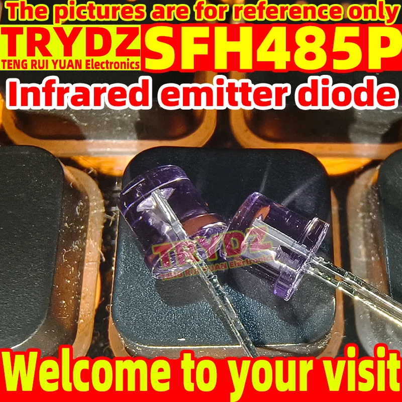 50-10 Pcs New SFH485P Infrared Emitter Tube 5mm Wavelength 880nm Infrared Diode Flat Head Viewing Angle 80°