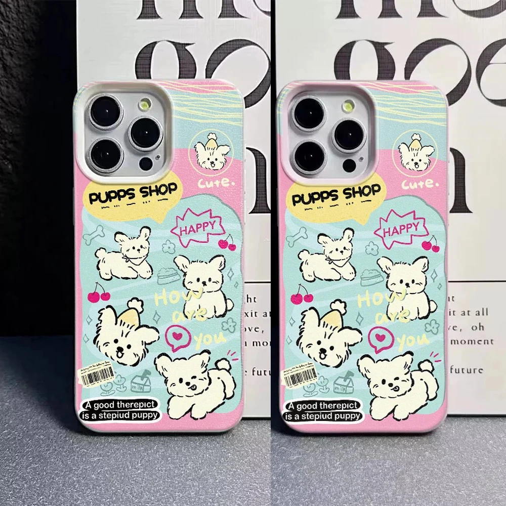 Pictorial Puppy Lichee leather pattern Phone Case For Samsung A57 A36 A26 A07 A55 A35 A16 A54 A34 A25 A24 A15 A14 A05S A05 4G 5G