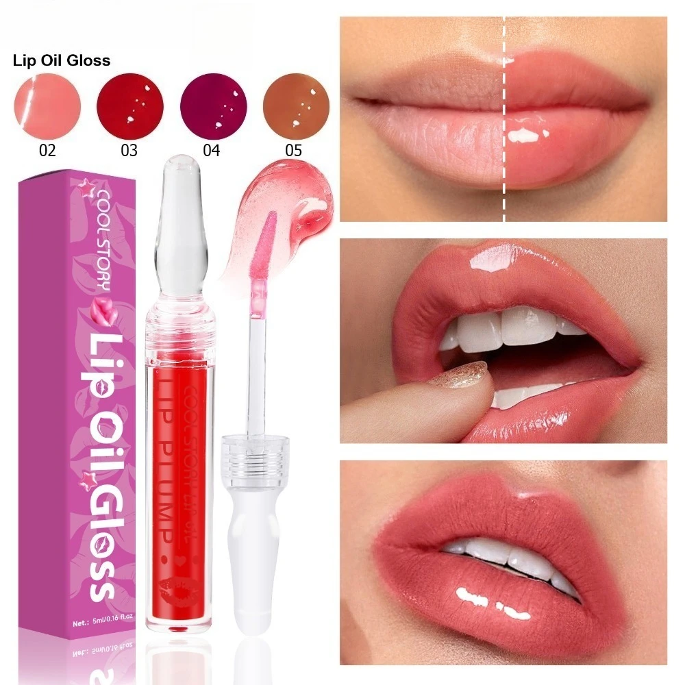 Tinted Lip Oil Hydrating Plumping Gloss Non Sticky Sheer Glossy Finish for Dry Lips Daily Wear and Natural Look Makeup Essential