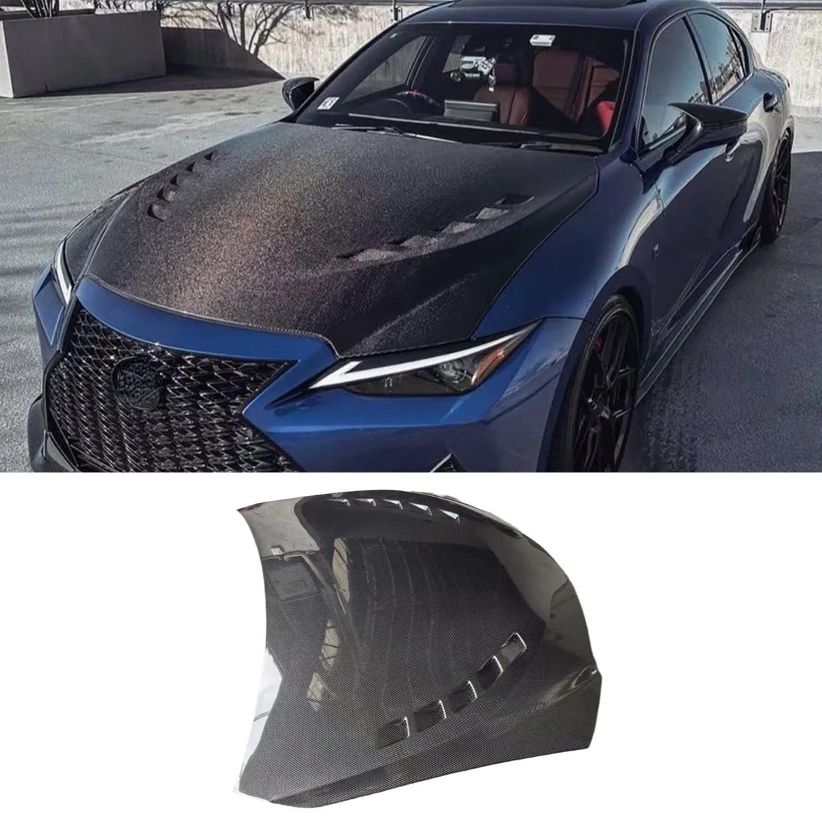 

For Lexus IS300 IS350 IS500 2022+ Real Carbon Fiber Car Engine Guard Skid Plate Engine Protection Plate Skid Plate Modification