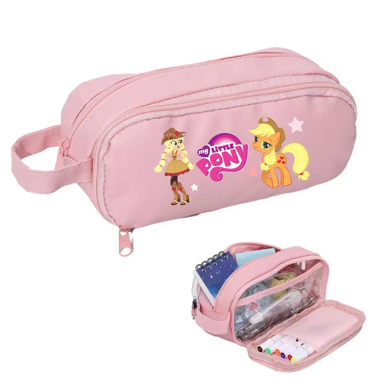 صندوق أقلام ذو سعة كبيرة من My Little Ponys، حامل قلم لطيف، مقلمة أنيمي، هدية للطلاب العودة إلى المدرسة، لوازم مكتبية