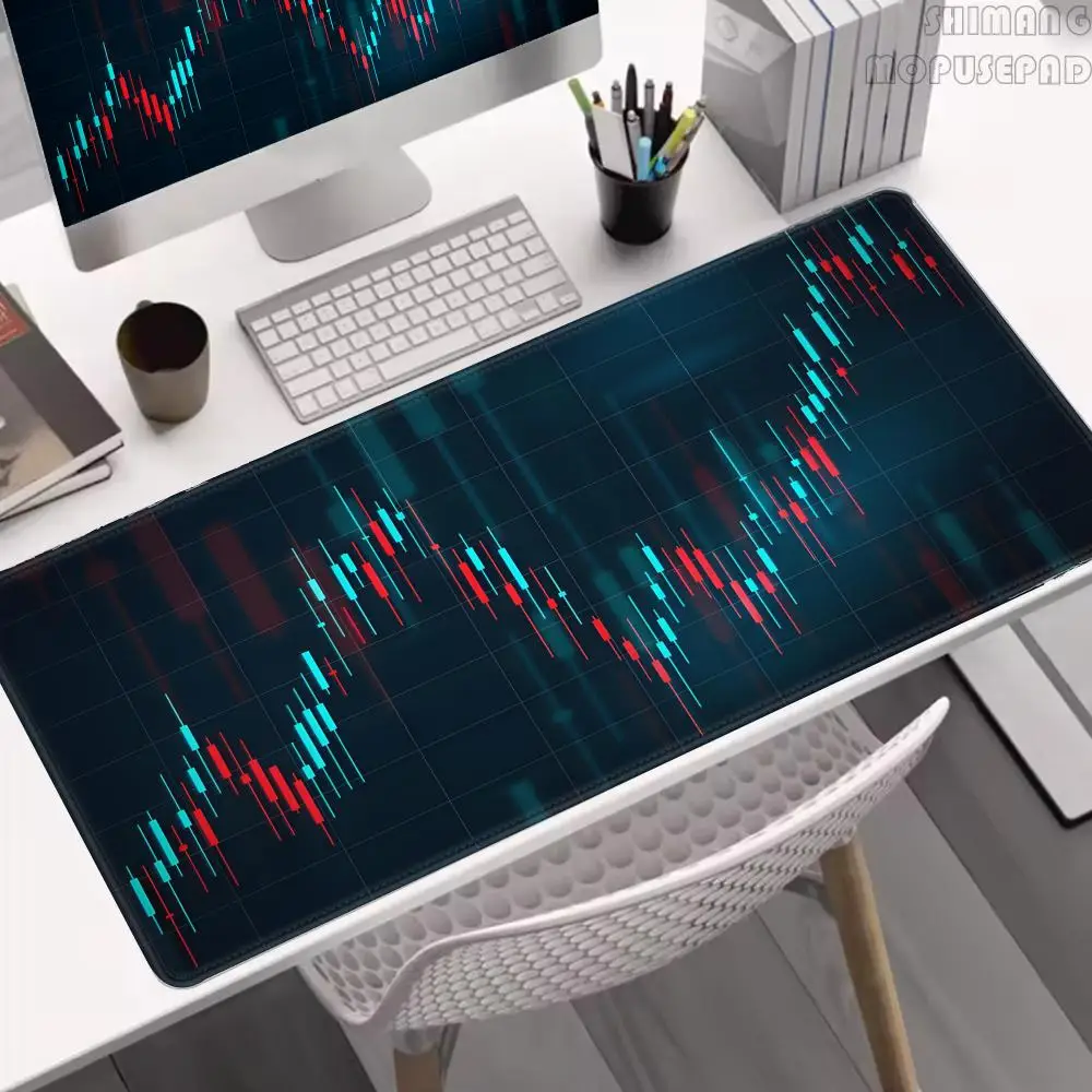 Hot Chart Pattern Mouse Pad for Stock Market Forex Bitcoin Trader Desk Pad Investor Gift Candlestick Pattern Art Keyboard Mat