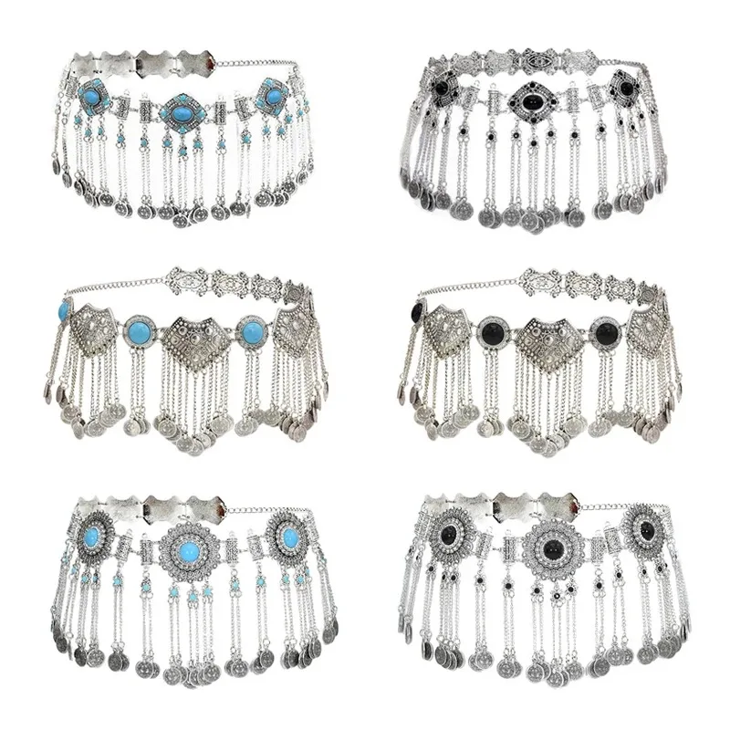 Vintage Alloy Coin Long Tassel Waist Chains Turkey Gypsy Boho India Afghan Ethnic Belly Dance Belt Hippie Waist Chain
