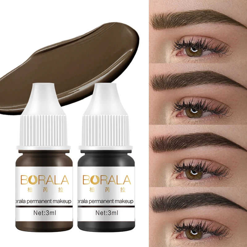 Borala Semi Permanent Make-up Pigmente Probe 3ml Tattoo Körper kunst für Lippen Augenbrauen Eyeliner Tattoo liefert Microb lading Tinte