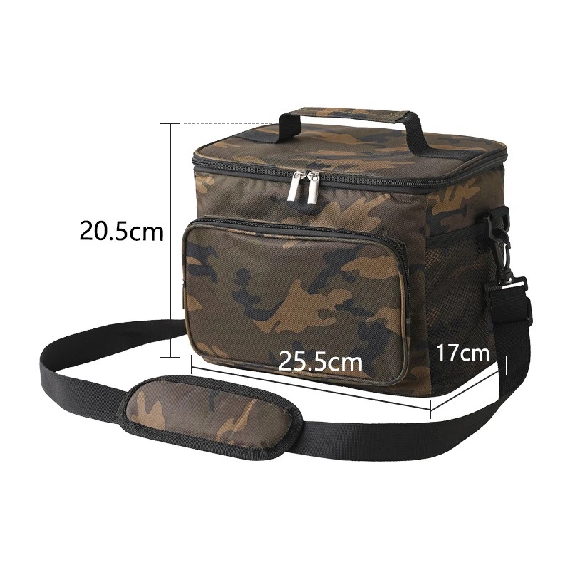 BYMONDY 10L Oxford Cloth Lunch Boxes for Outdoor Picnic Food Meal Lunch Bags Men Women Large Capacity Cooler Bag with Strap