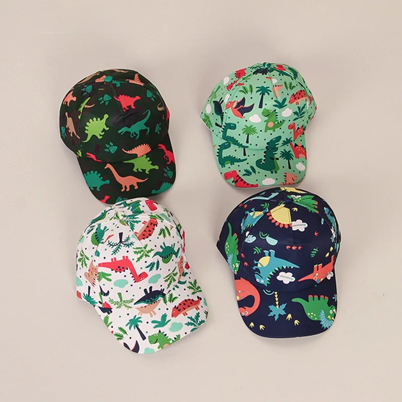 2-6 Years Old Kids Dinosaur Print Baseball Cap Outdoor Toddlers Hat Adjustable Trucker Cap Children Sun Hat For Boys Girls Ages