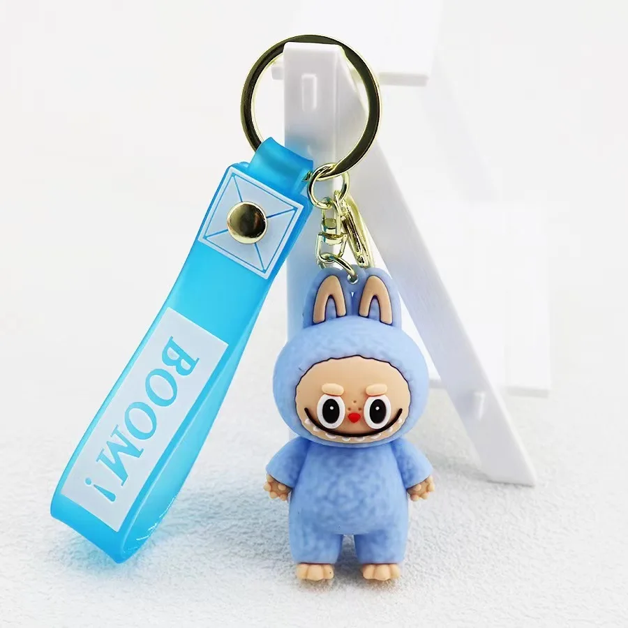 Cute sheep Keychain for Car Keys Doll The Monsters Bunny Labubu Key Chain Anime Accessories Keychains Bags Jewelry Wholesale