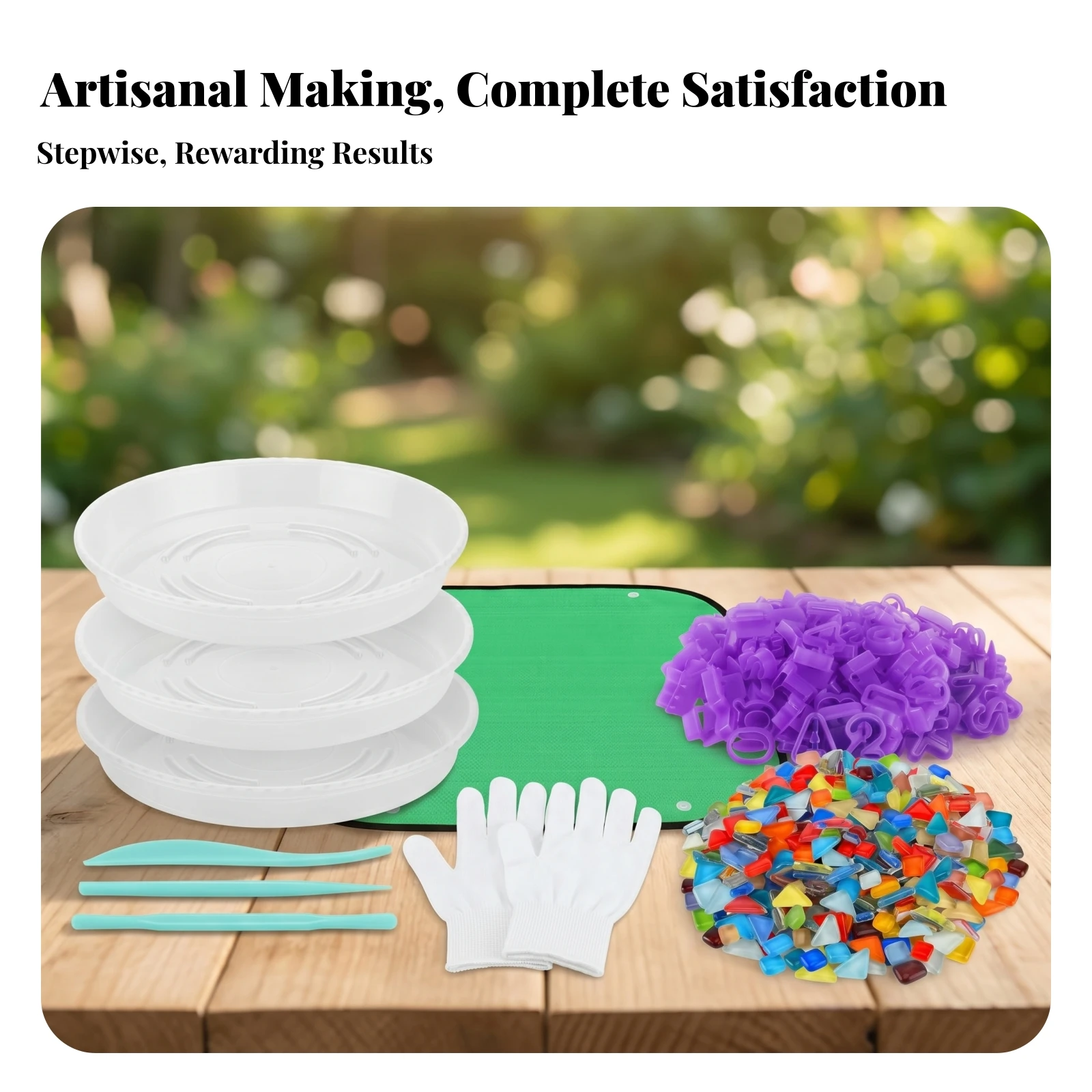 Mosaic Stepping Stone Kit Allcomplete Garden Stepping Stone Kit Clear Molds Carving Tools