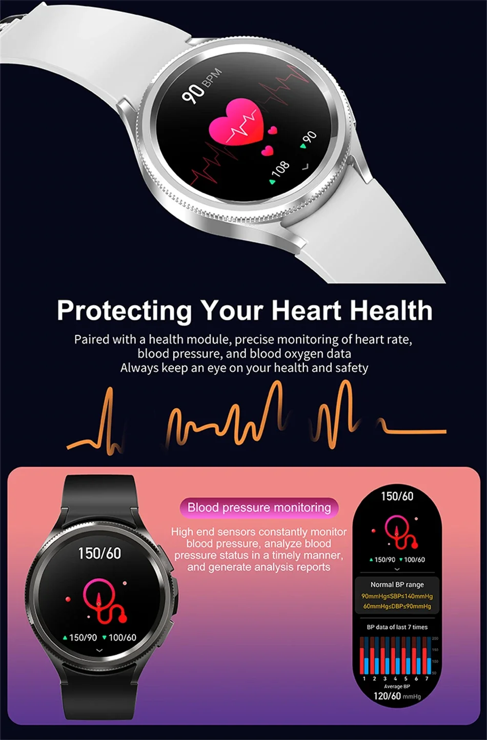 2026 Neue Watch 6 Classic Smartwatch für Damen, modisch, mit Bluetooth-Anruf, Sprachassistent, Gesundheitsüberwachung, kompatibel mit Android und iOS, Smartwatch für Herren – Detail 5