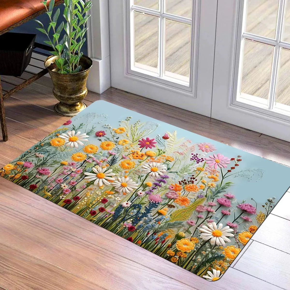 Flower Doormat Rug …