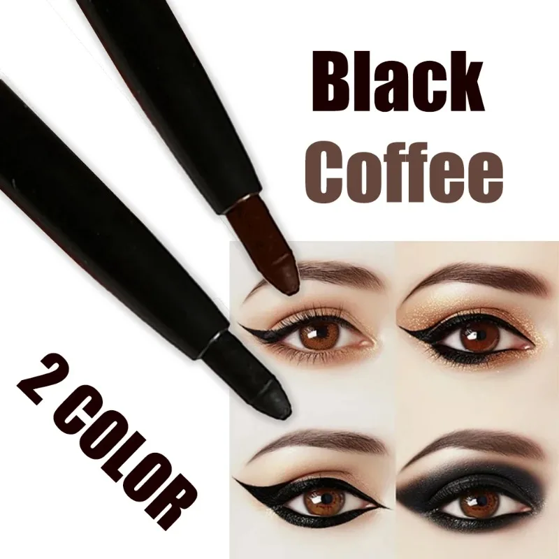 2Pcs Waterproof Black Brown Eyeliner Pencils - Smudge-Proof, Long-Lasting & Beginner-Friendly Smooth High Pigmented Eye Makeup
