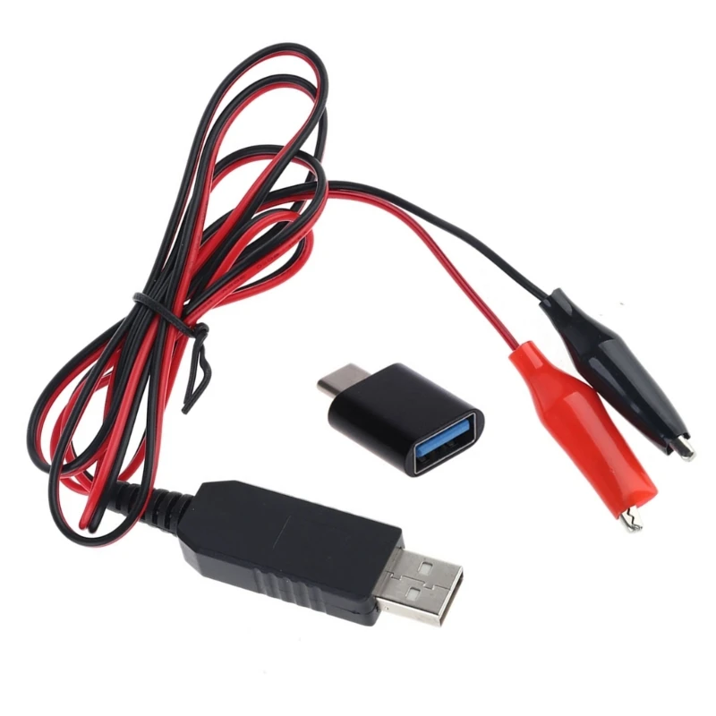 مزيلات البطارية AA/AAA/C/D نوع C USB 5 فولت إلى 3 فولت كابل تنحى مزود الطاقة