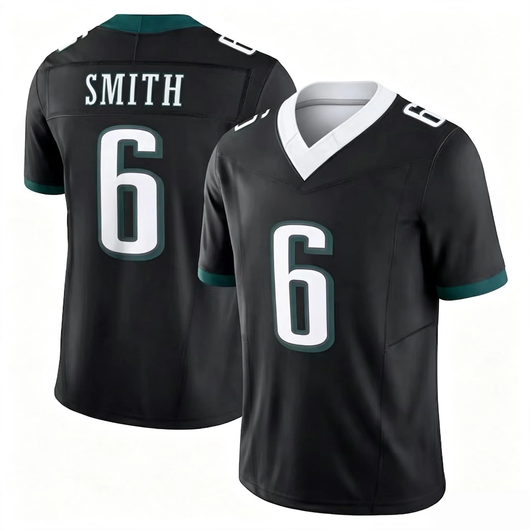 Herren # 6 DeVonta Smith Dunkelgrünes Limited Edition Kurzarm American Football Top Rugby Sport T-Shirt Familien-Matching T-Shirt – Detail 4