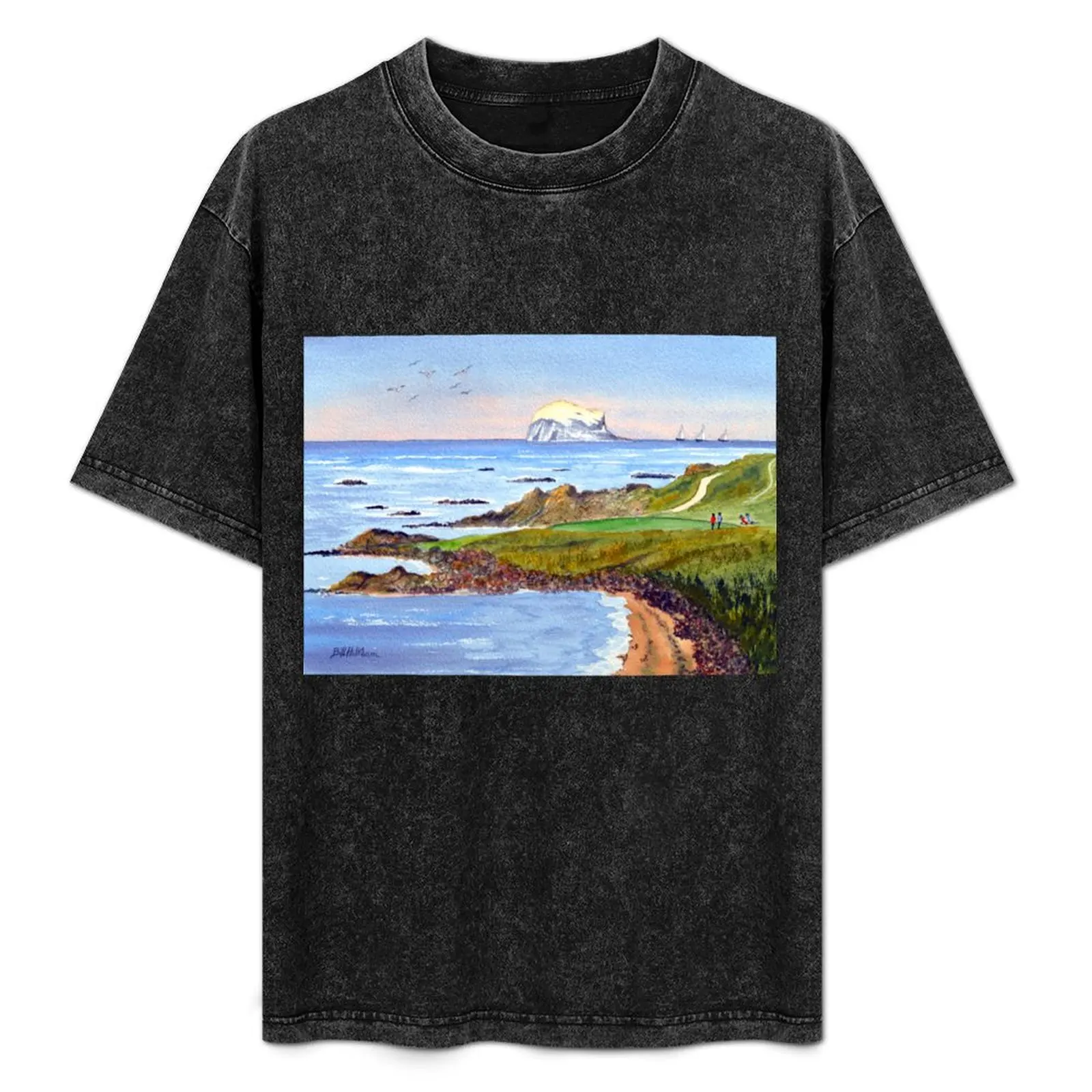 The Glen Golf Course 13th green North Berwick Scotland T-Shirt quick drying Blouse t shirts for men graphic