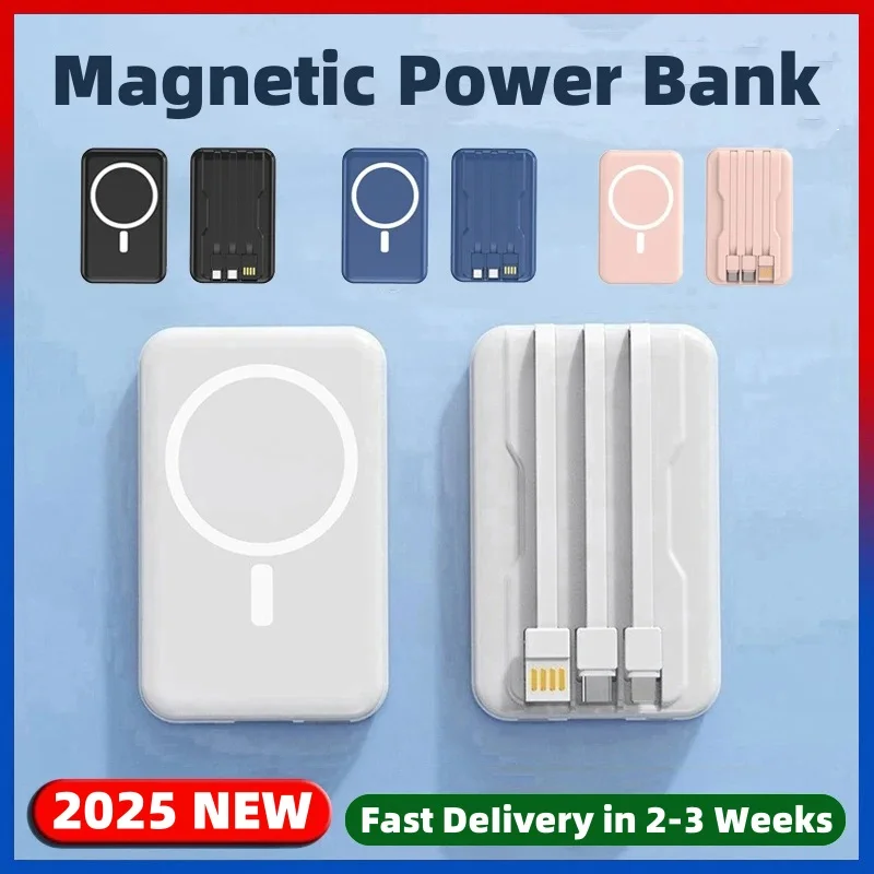 

Magnetic Power Bank For Apple iPhone Samsung Xiaomi External Auxiliary Battery Portable Wireless Charger for magsafe Powerbank