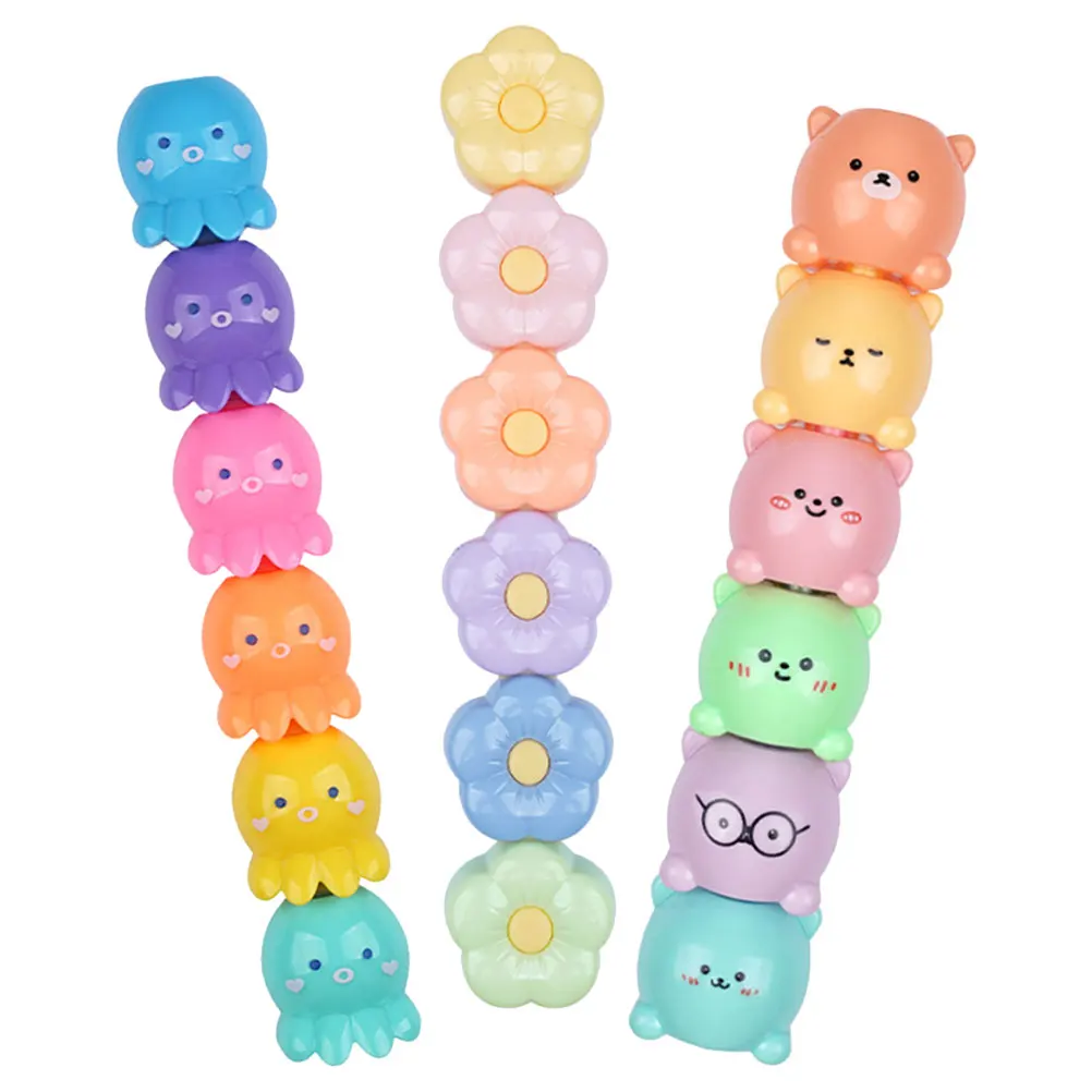 

3 Sets Cartoon Highlighter 6 Colors Mini Highlighters For Students Cute Marking Pens Fluorescent Note School Office Supplies