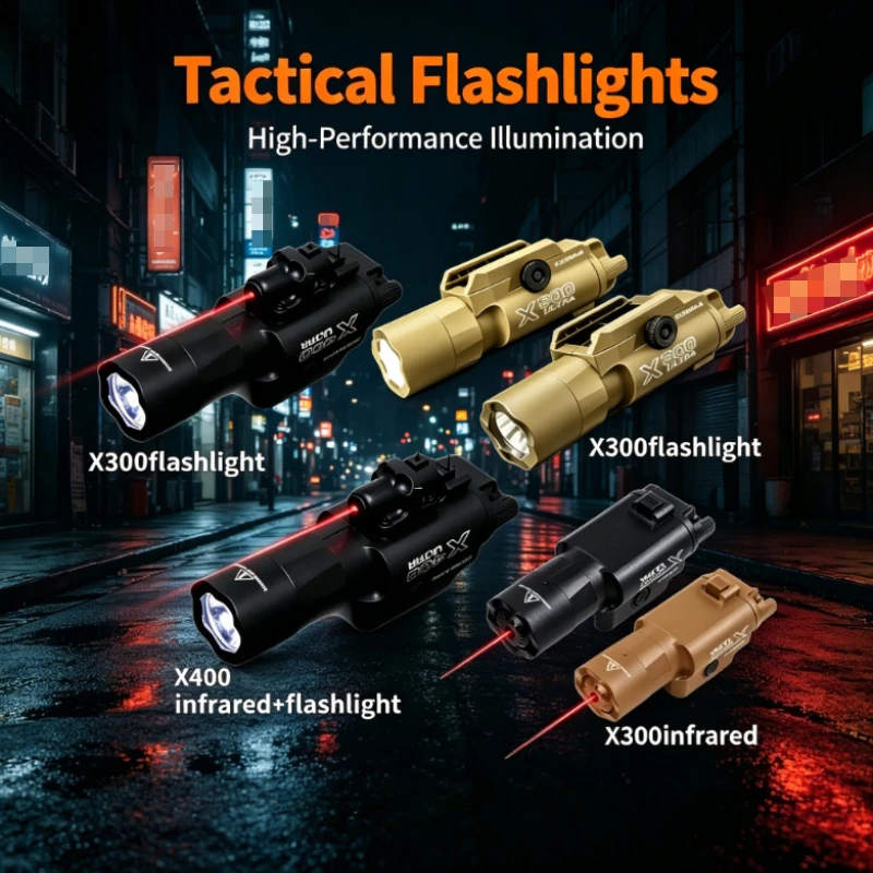 

X300U-A High Strength Nylon Hand Flashlight Slide Rail Mount Design Portable Night Illumination Lamp Black Tan Two Colors