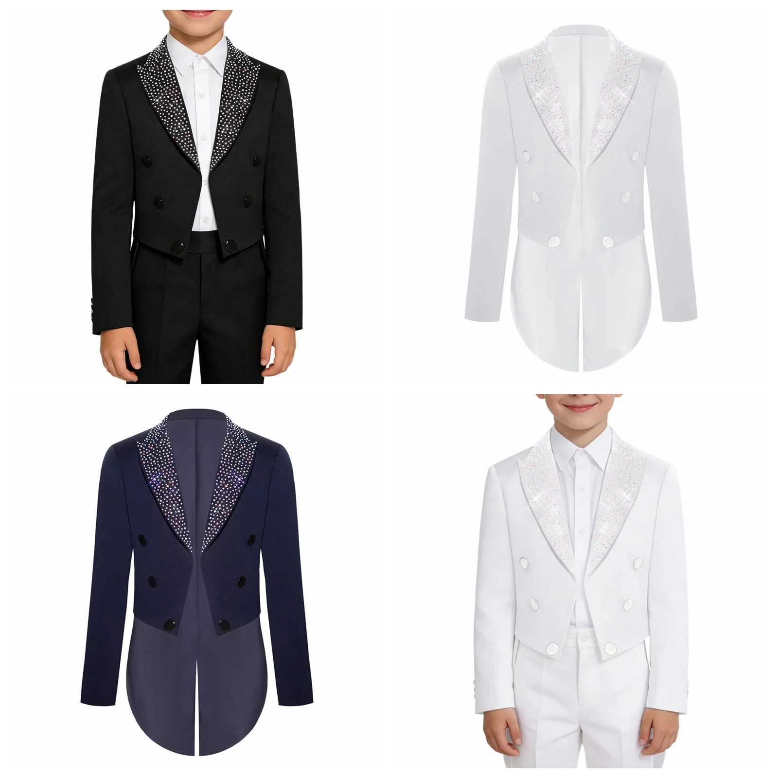 

Детские блейзеры для мальчиков с стразами, джентльменский костюм, фрак, детский смокинг, пиджак для торжественных мероприятий, свадеб, детская верхняя одежда