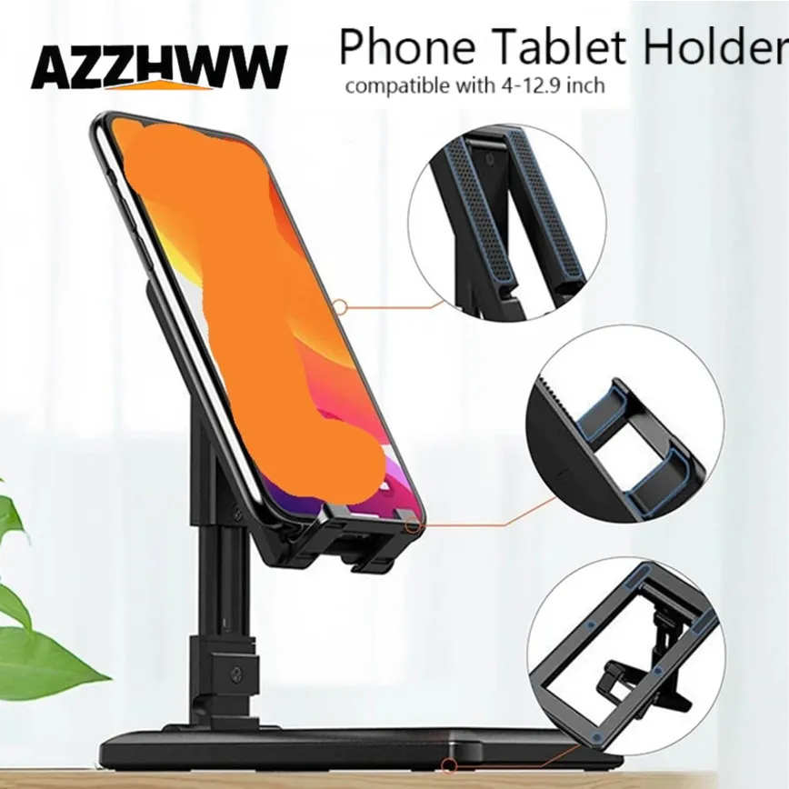 Foldable Adjustable Desktop Phone Stand Foldable Tablet Stand Holder for iPad iPhone Samsung Smartphone Tablet Desk Bracket