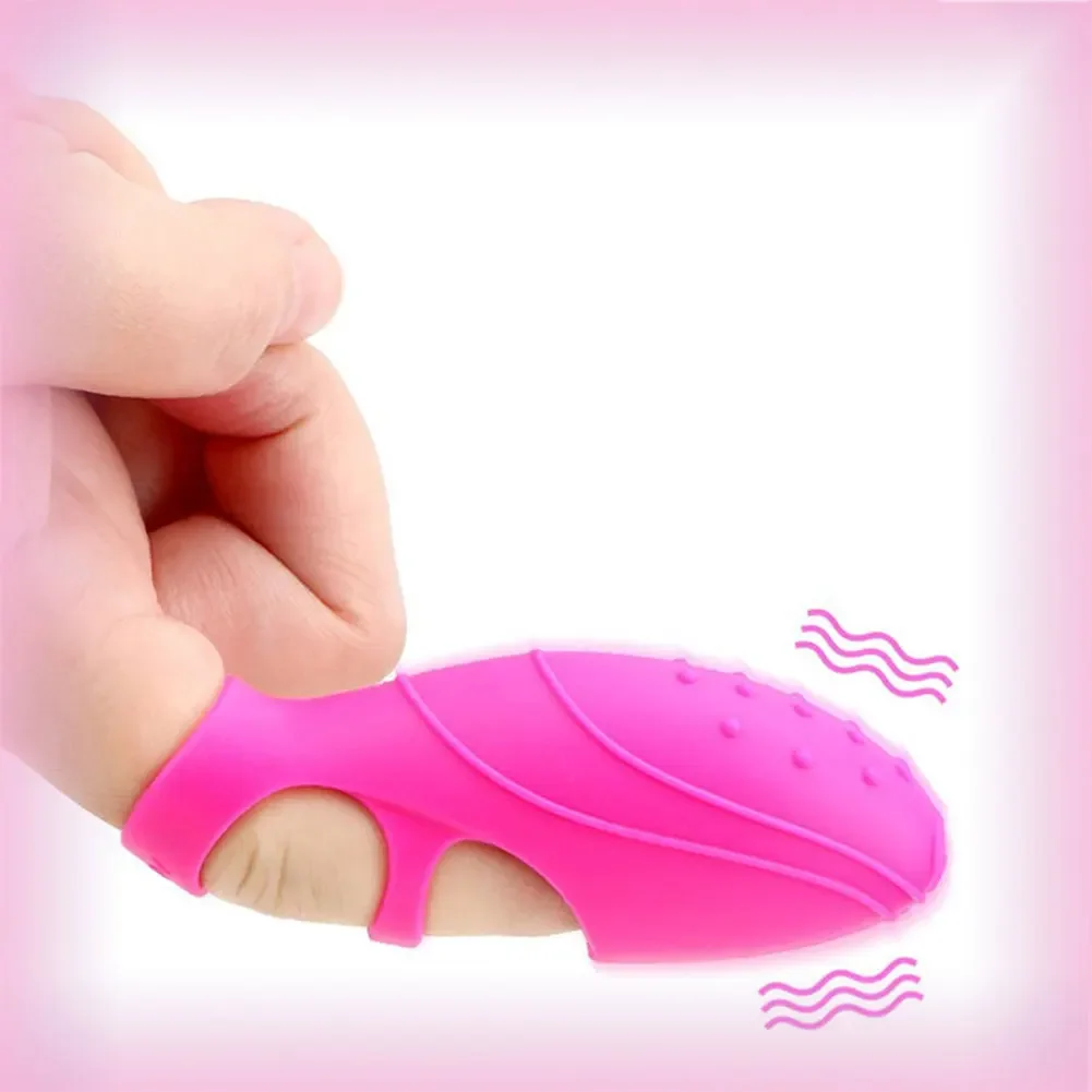 Portable Silicone Vibrator G-point Vibrating Finger Cover Waterproof Finger Vibrator Adult Sex Toy for Women