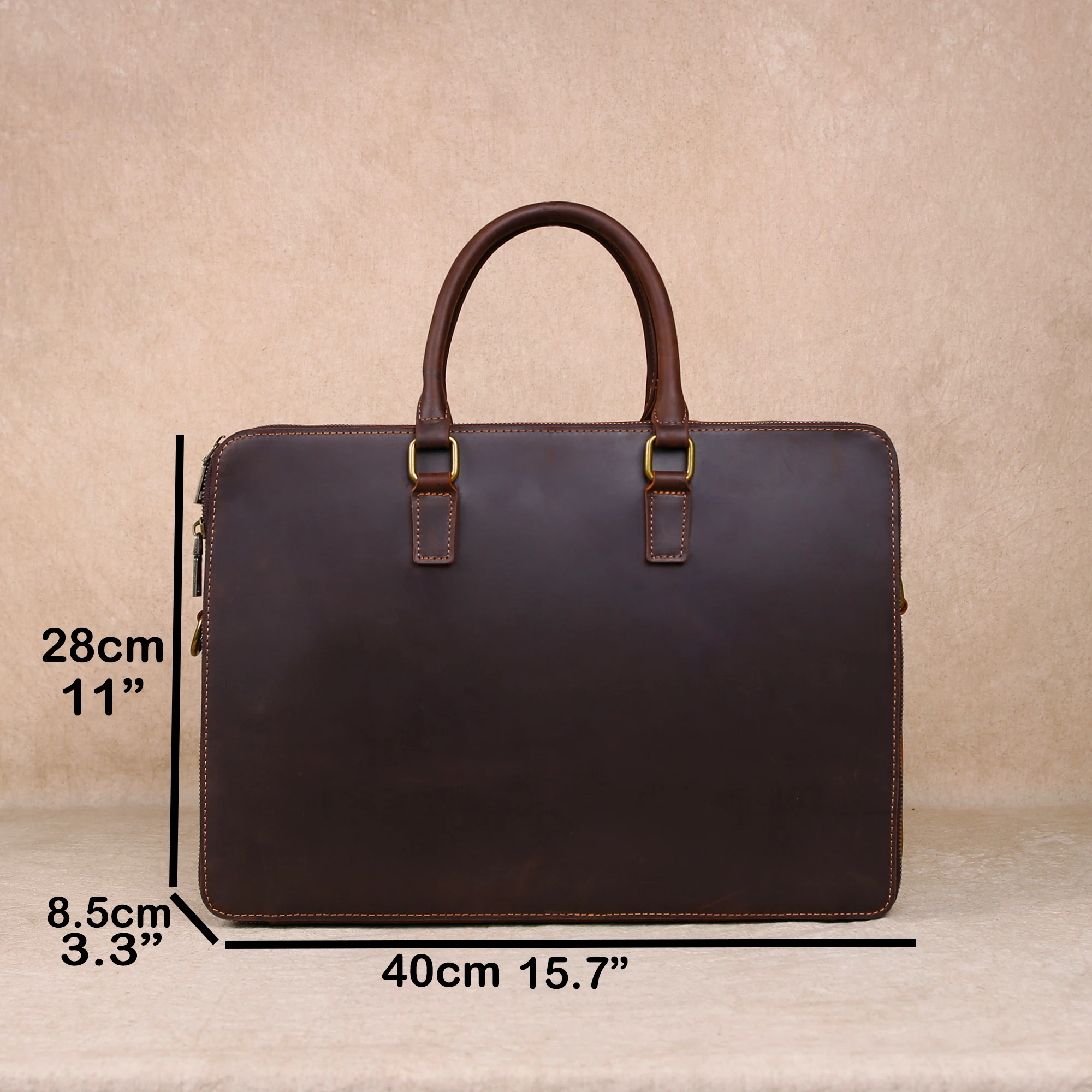 Valigetta originale business casual in vera pelle, borsa a mano, borsa per computer in pelle di vacchetta con strato superiore, borsa a tracolla singola