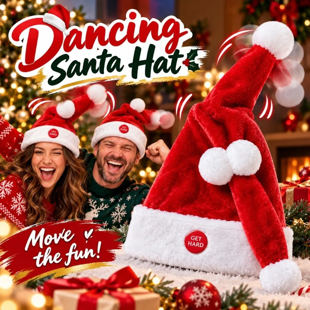 Motorized Motion Electric Christmas Hat Adjustable Fit Bobbing Motion Swing Musical Hat Creative Cute