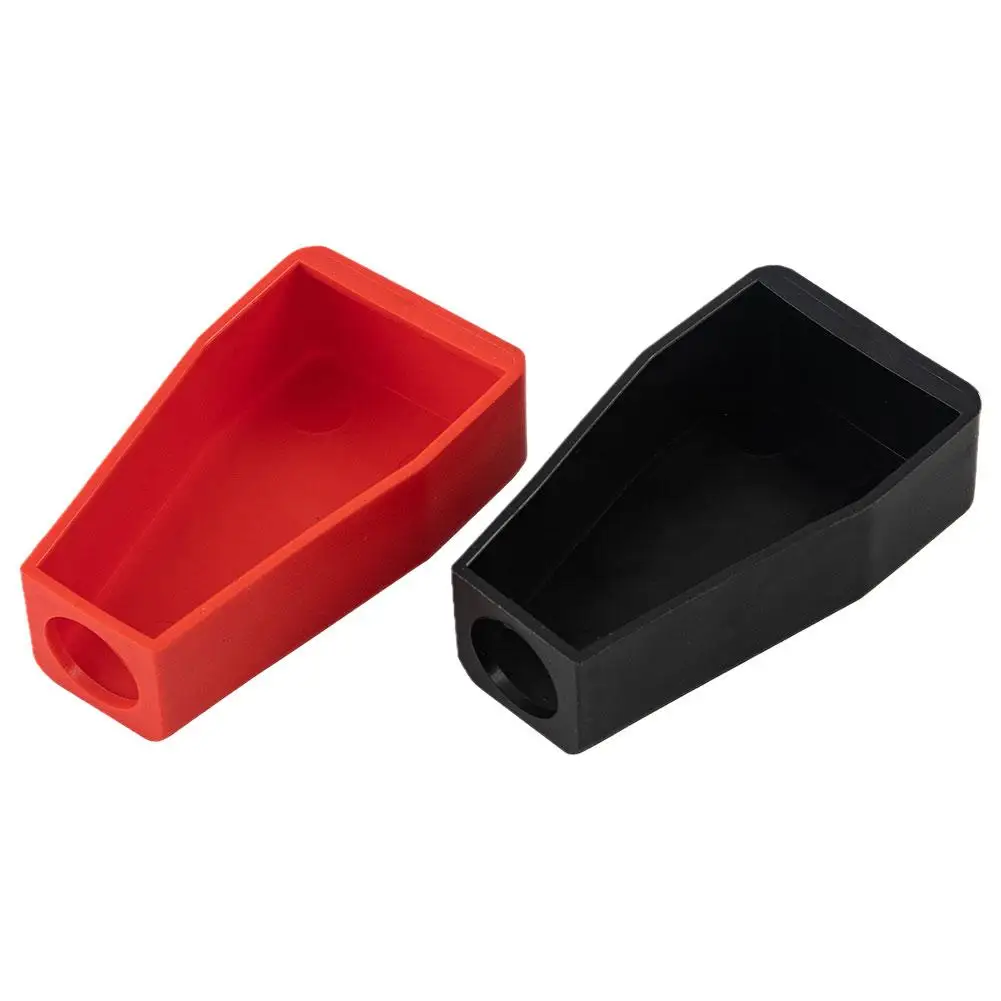 2pcs Car Battery Terminal Covers Positive Negative Post Cap Protection Insulate Case Battery Wire Connectors Rubber Sleeve