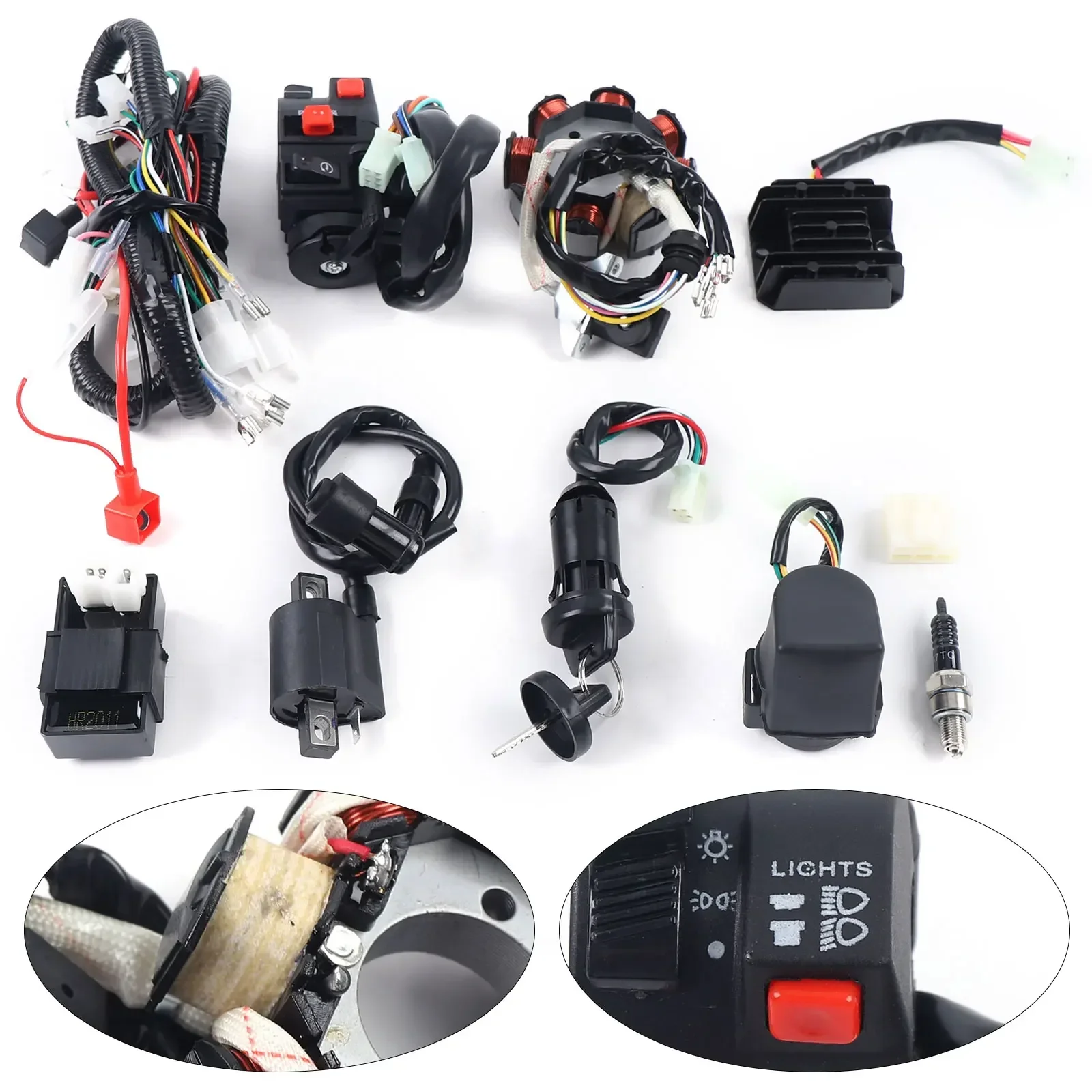 Picture 4: NEWEST Complete Electrical Wiring Harness Coil Rectifier CDI For ATV Quad 150-250 300CC