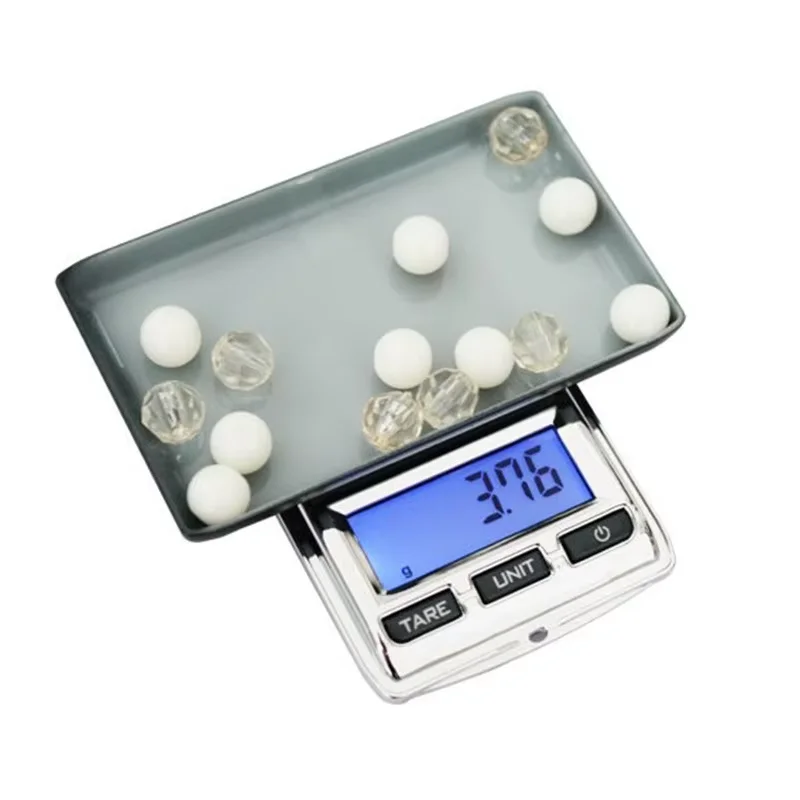 Mini báscula de joyería de bolsillo, báscula electrónica portátil de alta precisión de 0,01g para té dorado, hierbas y pesaje de gramos