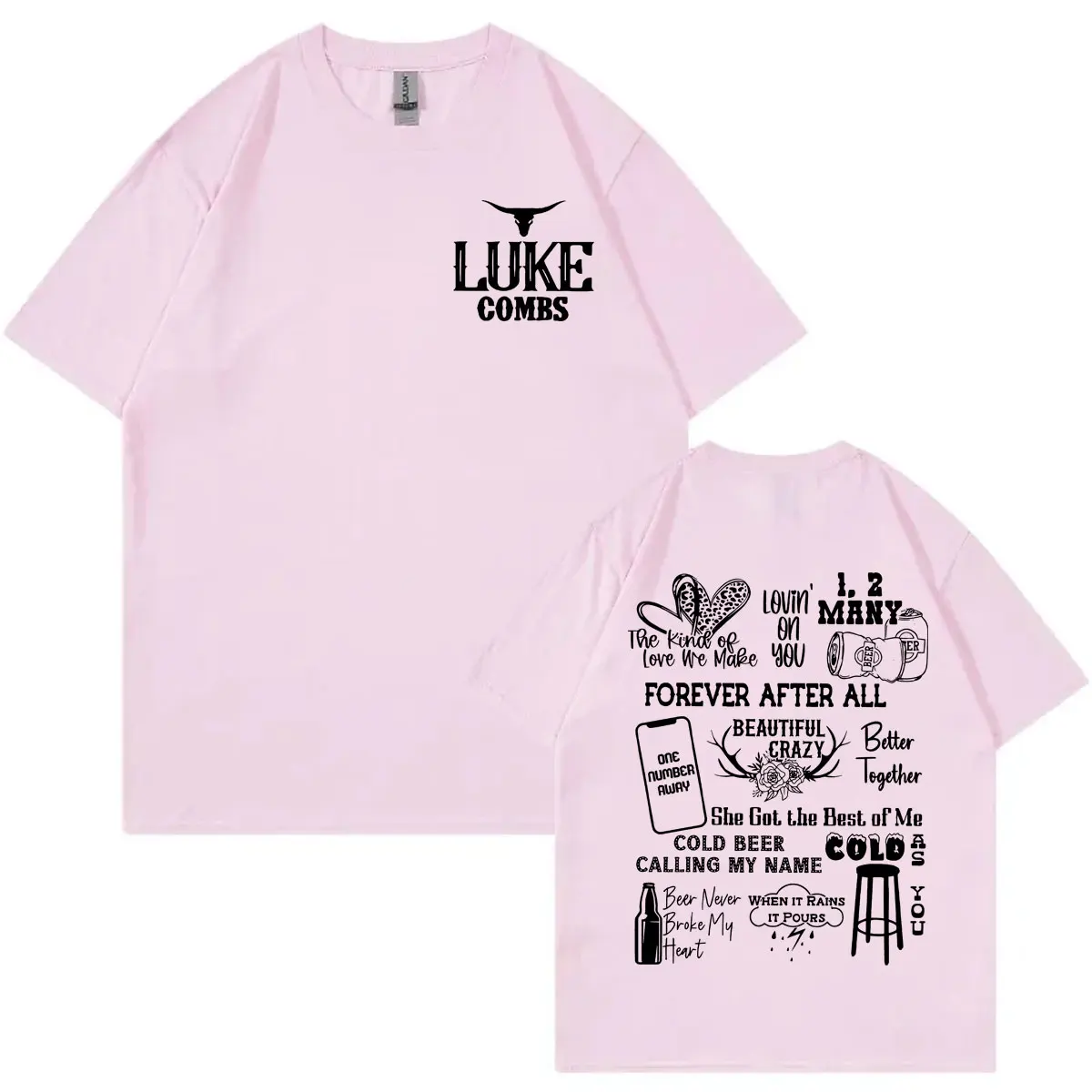 Luke Combs Word Tour Graphic T Shirts Hip Hop Vintage Short Sleeve T-shirt Unisex Casual Fashion Oversized T-shirts Streetwear