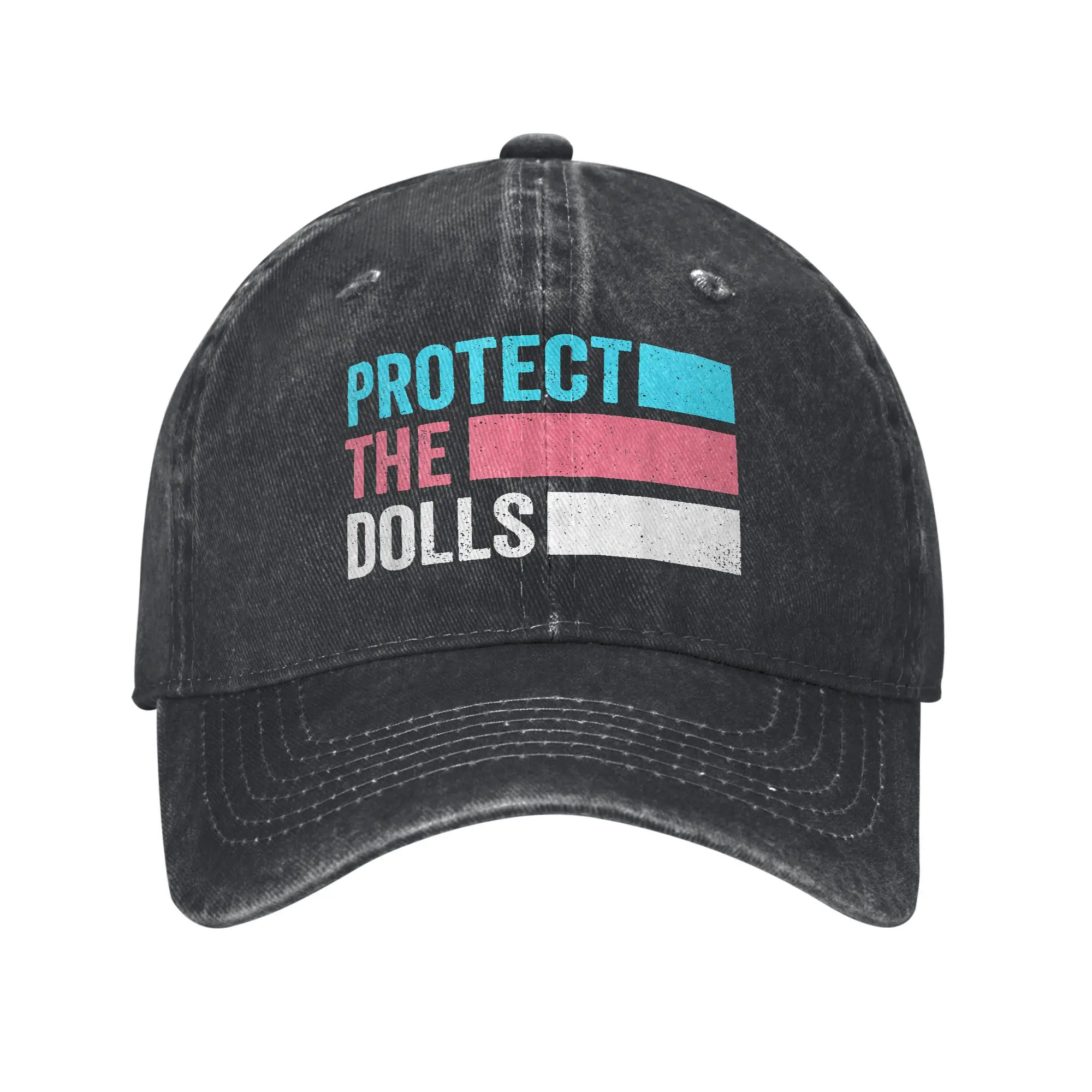 

Retro Protect The Dolls Quote Baseball Cap Unisex Distressed Denim Snapback Cap Trans Women Solidairity Outdoor Summer Gift Hat
