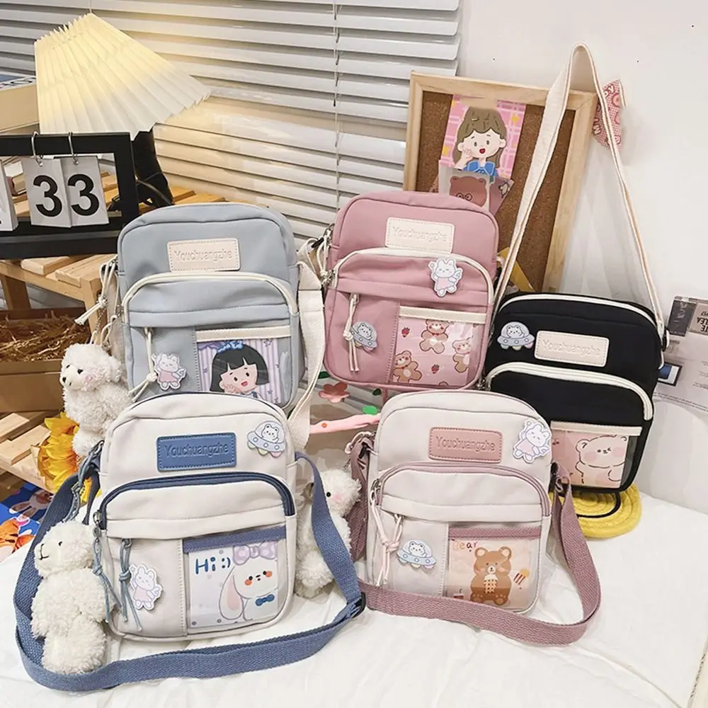 Small Shoulder Messenger Bag Vintage Cute Soft Nylon Crossbody Bag Girls Casual Mini Shopping Bags