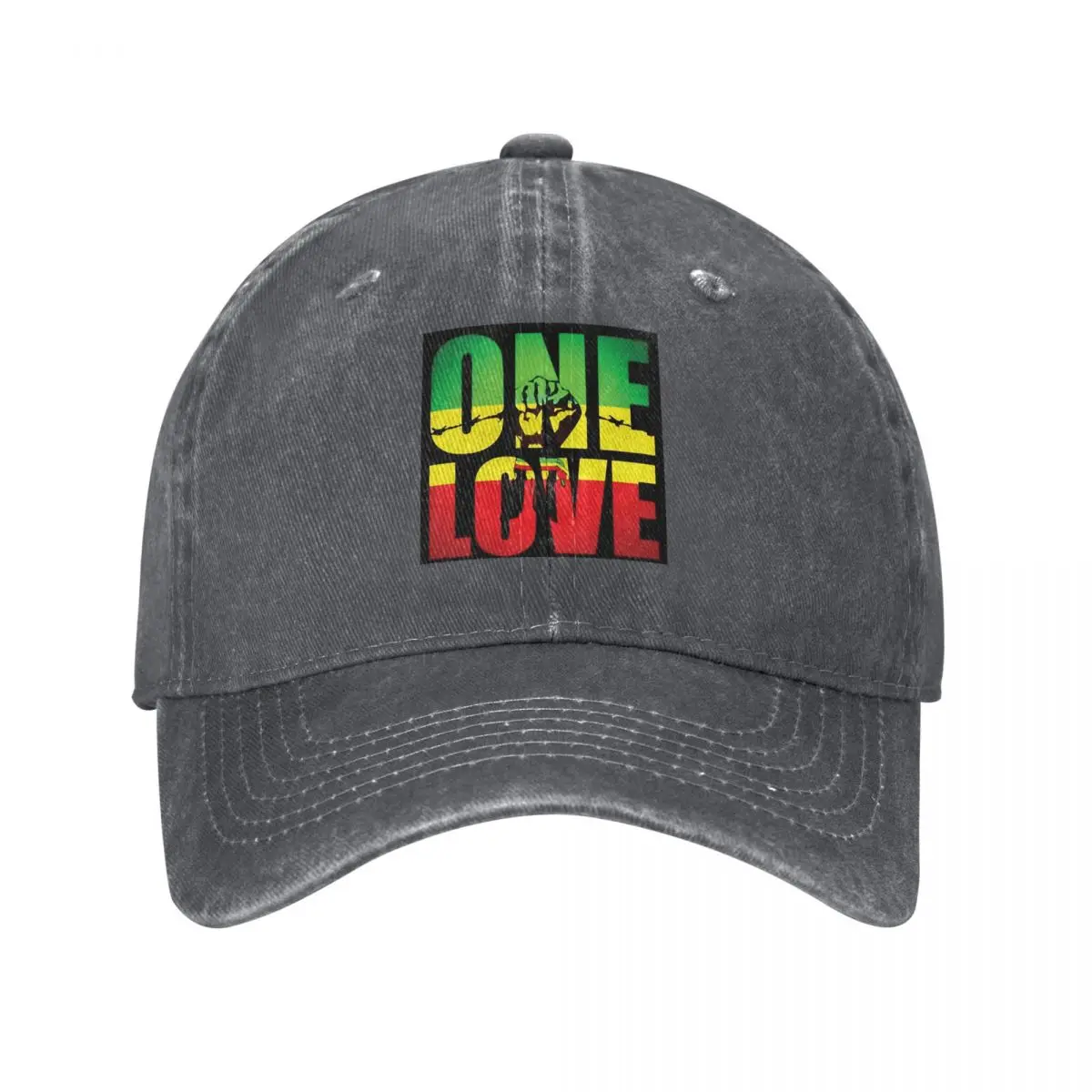 One Love Reggae Jamaica Flag Baseball Caps Snapback Denim Hats OutdoorSports Baseball Cowboy Hat for Men Women