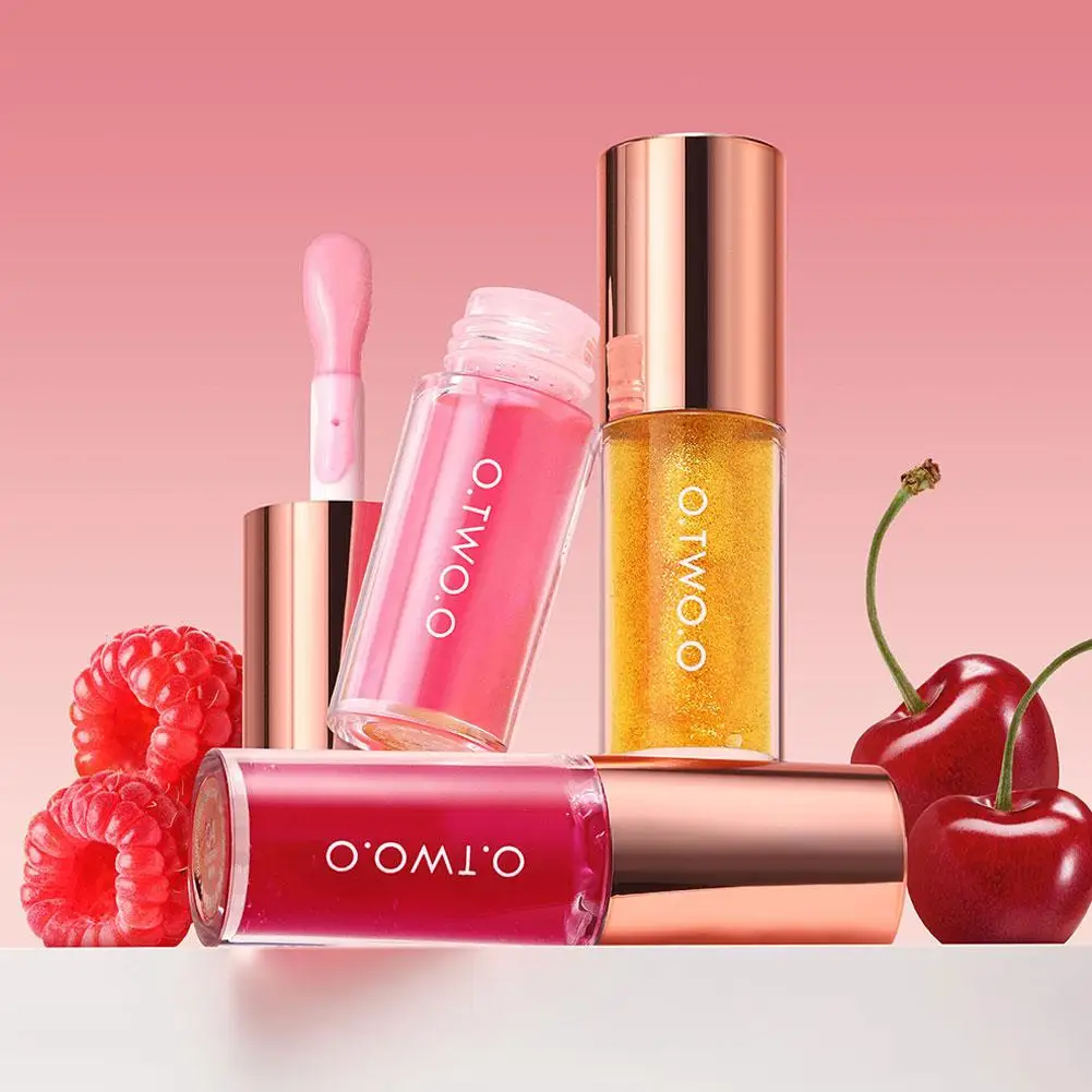 O.TWO.O Lip Oil Lip Plumper Highly Moisturizing lightweight Nonsticky Sexy Water Glossy Glitter Primer Tint Lip Balm Care Makeup