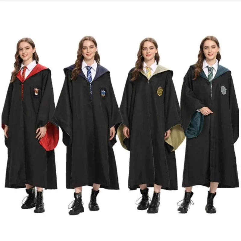 Harri scollo a V maglione uniforme Costume Cosplay grifone Slytherin Hufflepuff Ravenclaw Pullover di cotone Streetwear maniche lunghe